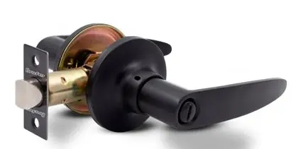 CERRADURA DE MANILLA / TUBULAR RECTANGULAR C/ ROSETA PARA CUARTOS COLOR NEGRO MATE REF. 209615 / 200267 MARCA BRUFER