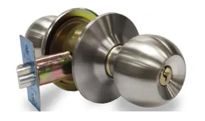 CERRADURA DE POMO / BOLA CON LLAVE P/ DORMITORIO ACERO REF. 587001 / 501374 MARCA BRUFER