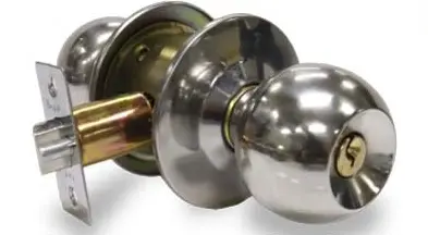 CERRADURA DE POMO / BOLA CON LLAVE P/ DORMITORIO CROMADA REF. 587003 MARCA BRUFER
