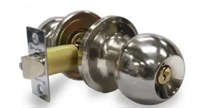 CERRADURA DE POMO / BOLA CON LLAVE P/ DORMITORIO CROMADA REF. 607202 MARCA BRUFER