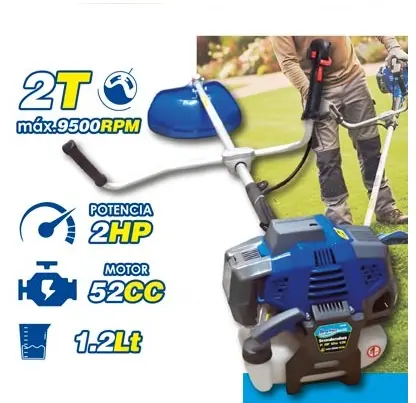 DESMALEZADORA A GASOLINA DE 52 CC - 2HP 1.5 KW 9500 RPM 1200 ML REF. 219752 MARCA BRUFER