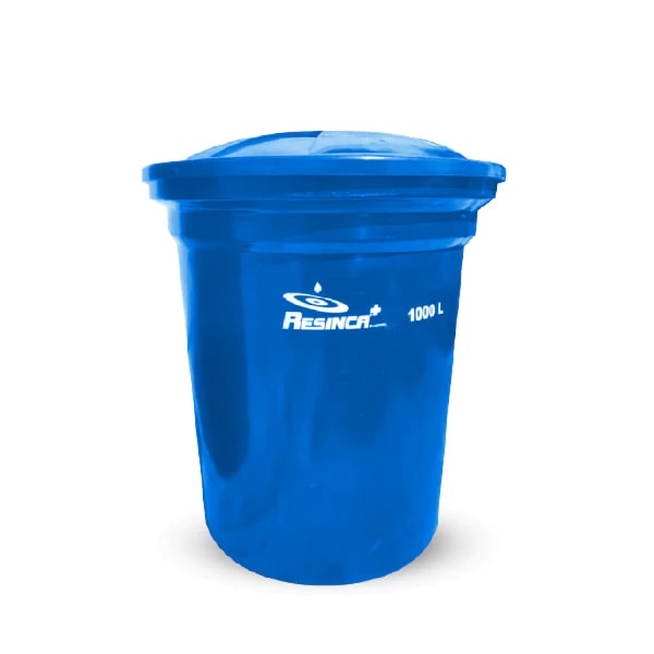 TANQUE DE AGUA CAP. 1.000 LTS MOD. SUPER TANQUE CONICO (1.43X 0.91MTS) UNA CAPA AZUL MARCA RESINCA 