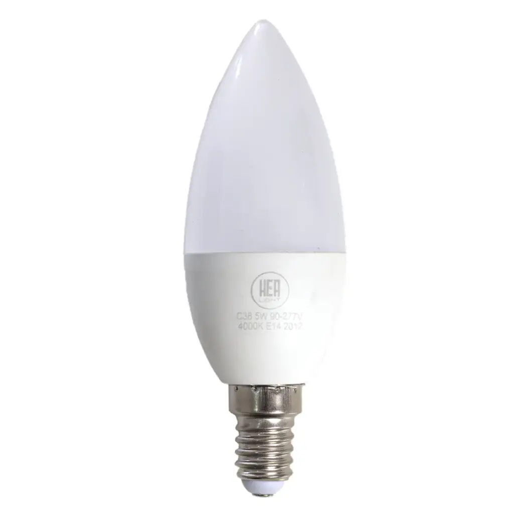 BOMBILLO LED TIPO VELA 5W E14 C37 90 - 265 V 4100K REF. BOM03101 MARCA HEA LIGHT