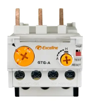 RELE TERMICO 1 A - 1.6 A 3 POLOS P/CONTACTORES FRAME A C/CORRIENTE AJUST. REF. GTG-A0016 / 222742 MARCA EXCELINE