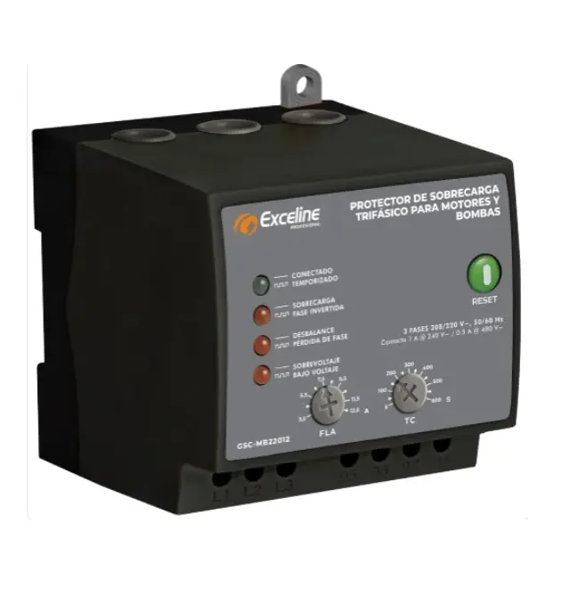 PROTECTOR DE VOLTAJE MOTORES Y BOMBAS TRIFASICO 208 - 220 V ENTRE 7.5 A 25 HP REF. GSC-MB2280 COD. 007660 MARCA EXCELINE