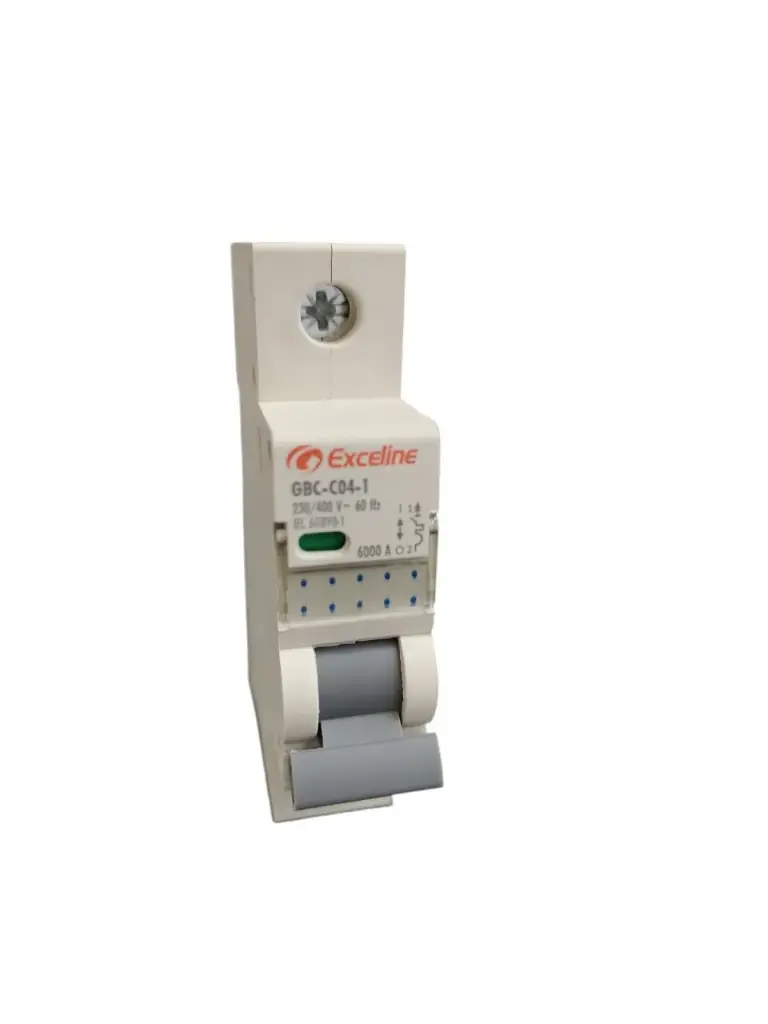 BREAKER TERMOMAGNETICO C/ CONTROL DE CURVA C DE 1 X 4 AMP 230 / 400 V 60 HZ 6 KA REF. GBC-C04-1 MARCA EXCELINE