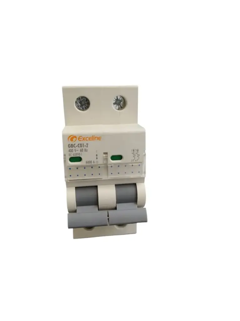 BREAKER TERMOMAGNETICO C/ CONTROL DE CURVA C DE 2 X 1 AMP 230 / 400 V 60 HZ 6 KA REF. GBC-C01-2 MARCA EXCELINE