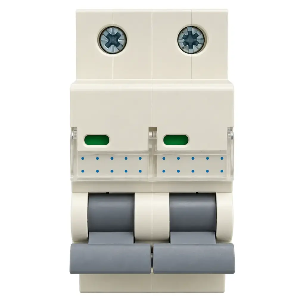 BREAKER TERMOMAGNETICO C/ CONTROL DE CURVA C DE 2 X 6 AMP 230 / 400 V 60 HZ 6 KA REF. GBC-C06-2 MARCA EXCELINE