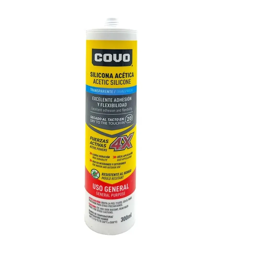 ADHESIVO / SELLADOR DE CONSTRUCION POLIURETANO 300ML TRANSPARENTE REF. CV-RTVG280 / 8449 MARCA COVO