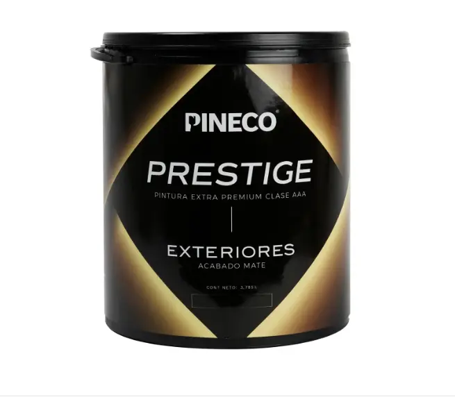 PINTURA DE CAUCHO MATE PRESTIGE EXT. CLASE A 1GL COLOR NEGRO FUMO REF.PRS1001A3G MARCA PINECO