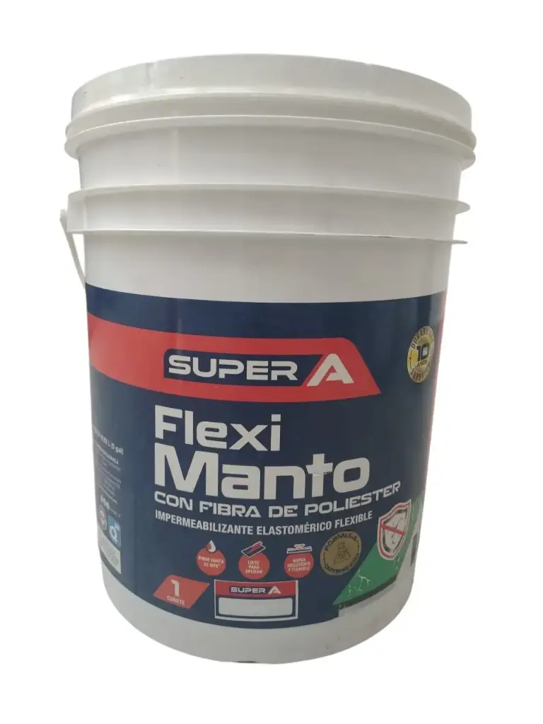 PINTURA ELASTOMERICA IMPERMEABI. FLEXI MANTO ( CON FIBRA DE POLIESTER ) COLOR GRIS CUÑETE (18.92 L) MARCA SUPER A 