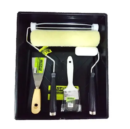 KIT PARA PINTAR 5 PZAS (BANDEJA +RODILLO 9"+BROCHA 2"+ESPATULA 2"+MINI ROD. 2") COD. BLY-100-003-6 REF. 119965 MARCA BESTLY