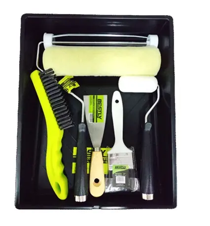 KIT PARA PINTAR 6 PZAS (BANDEJA +ROD. 9"+BROCHA 2"+ ESP. 2"+CEP. ALAMBRE+MINI ROD. 2") COD. BLY-100-003-5 REF. 120008 MARCA BESTLY