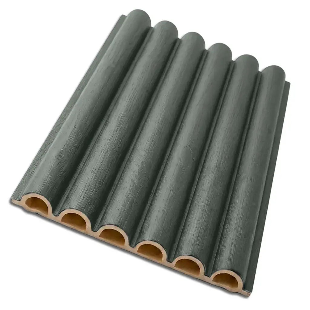 PANEL P/ PARED PVC WALL PANEL REDONDO 15,8 CM X 1,5 CM X 2,90 MTS COLOR GRIS REF. WP2013 MARCA BRUFER