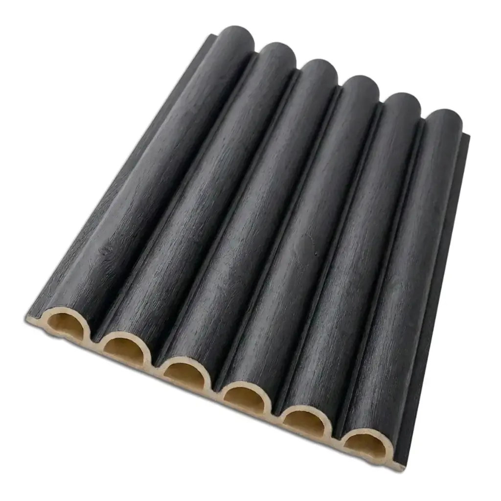 PANEL P/ PARED PVC WALL PANEL REDONDO 15,8 CM X 1,5 CM X 2,90 MTS COLOR GRIS CENIZA REF. WP2012 MARCA BRUFER
