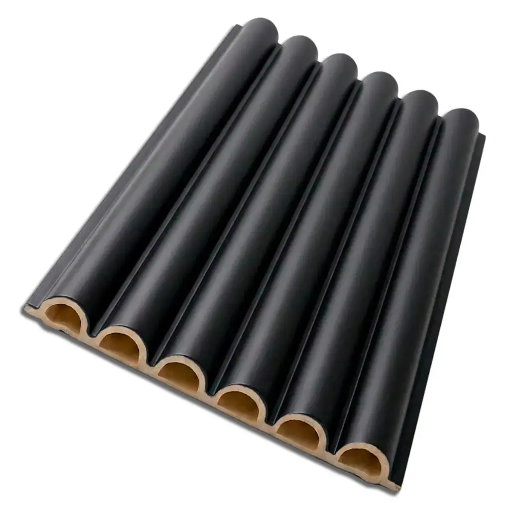 PANEL P/ PARED PVC WALL PANEL REDONDO 15,8 CM X 1,5 CM X 2,90 MTS COLOR NEGRO REF. WP2011 MARCA BRUFER