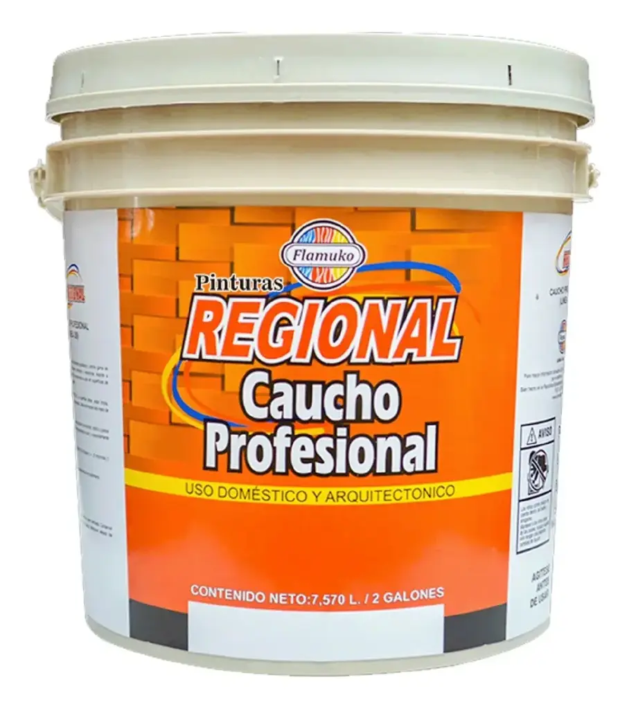PINTURA CAUCHO REGIONAL PARA INT./EXT. CLASE "C" COLOR SUPER BLANCO 2 GL REF. REG-359-100-2 MARCA FLAMUKO