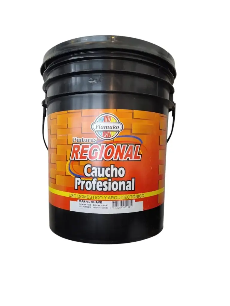 PINTURA CAUCHO REGIONAL PARA INT./EXT. CLASE "C" COLOR MARFIL SUAVE 4 GL REF. REG-359-123-3 MARCA FLAMUKO