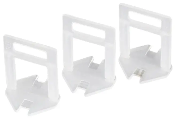 CALZOS / CLIPS PARA SISTEMA DE NIVELACION 1,0 MM PORC. / CERAMICA COLOR BLANCO (BOLSA 50 UNDS) MARCA LIDIA