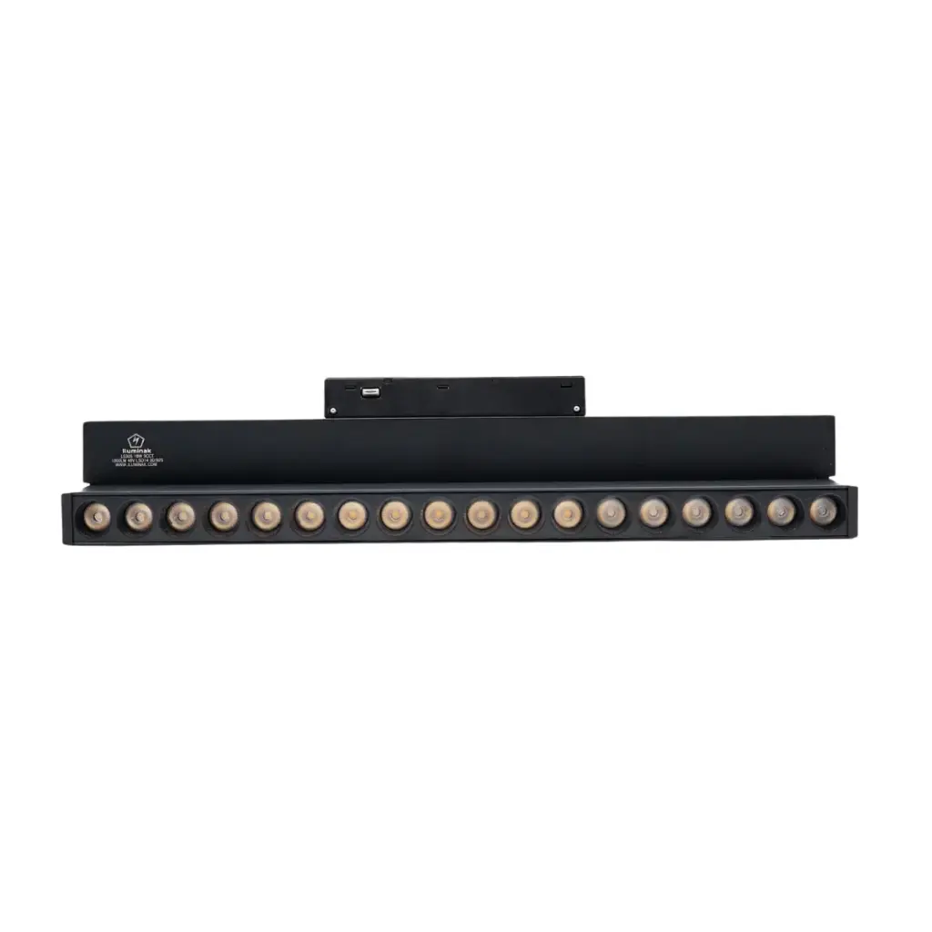 LAMP LED LINEAL MULTISPOT PLEGABLE 18W 48V 3CCT 11.8 X 32.6 CM IP20 1800LUM NEGRO P/RIEL MAGNETICO REF. LS305 MARCA ILUMINAK