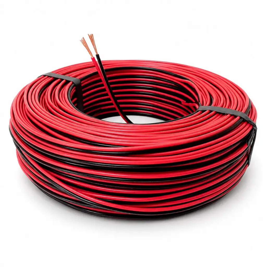 CABLE AUDIO NRO. 2 X 18 75° 300 V ROLLO 100 MTS COLOR NEGRO / ROJO MARCA CABLESCA 