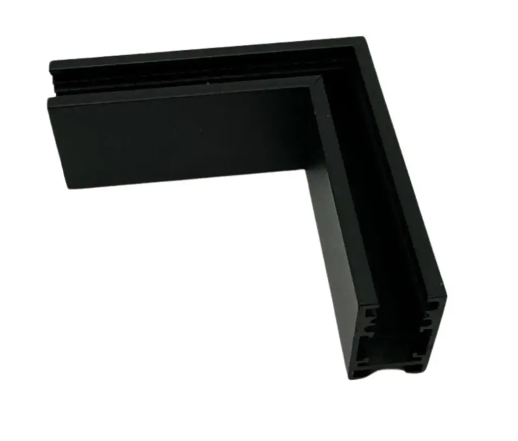 UNION CONECTOR ANGULO HORIZONTAL SUPERFICIAL SLIMLESS 50X50X19MM NEGRO P/ RIEL TRACK LIGHT MAGNETICO REF. MS02 ILUMINAK 