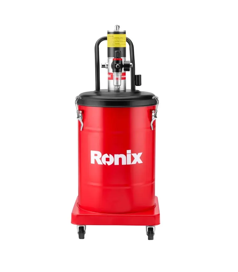 BOMBA INYECTORA DE GRASA 30 LTS 400 BAR / 5.800 PSI 0.85 L/MIN C/MANG. NEUMATICA DE 4 MTS REF. RH-4308 MARCA RONIX