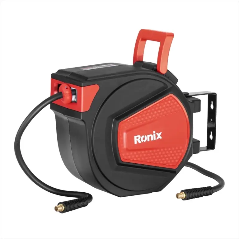CARRETE NEUMATICO RETRACTIL CON MANGUERA DE 3/8" X 15 MTS CON CONEX NPT 3/8" REF. RH-6145 MARCA RONIX