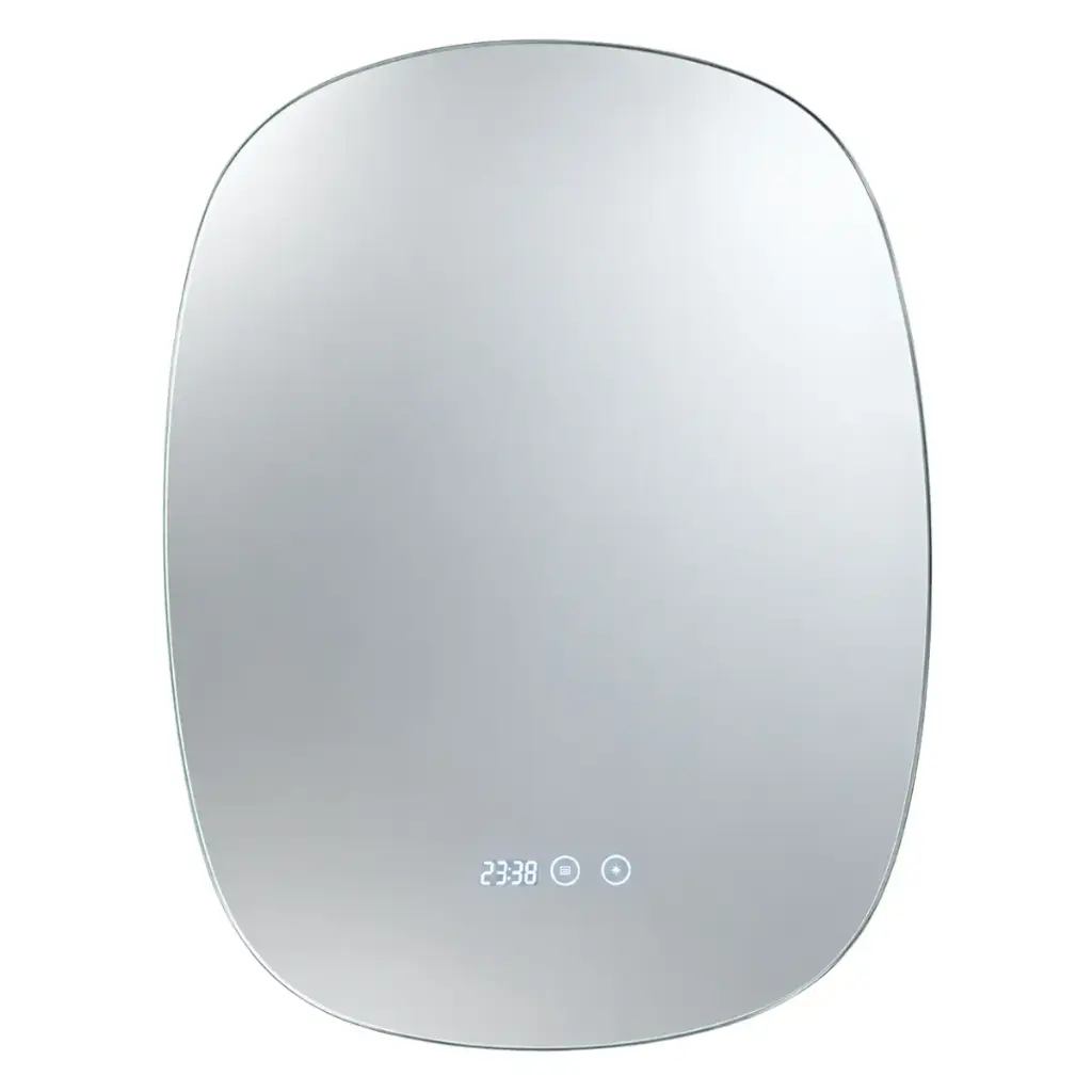 ESPEJO LED DE BAÑO OVALADO 80 X 60 CM 3CCT SENSOR TOUCH Y RELOJ COD. JZ-5167 REF. 13-0094 MARCA ZAXON