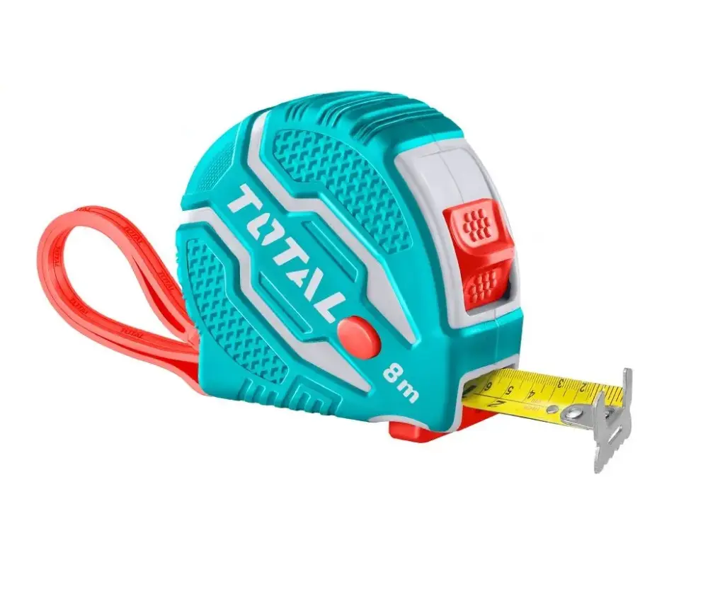 CINTA METRICA 25 MM X 8 MTS CON 3 BOTONES DE TRANCA REF. TMT126081 MARCA TOTAL TOOLS