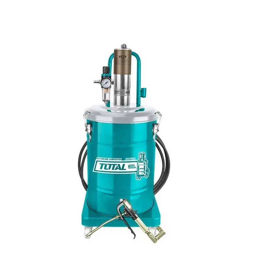 ENGRASADORA MANUAL CON MANGUERA Y PICO 5MTS DE 30 LTS CONECTOR 1/4" 6-8 BAR 850 G/MIN 330 X 430 MM REF. THT118302 MARCA TOTAL TOOLS