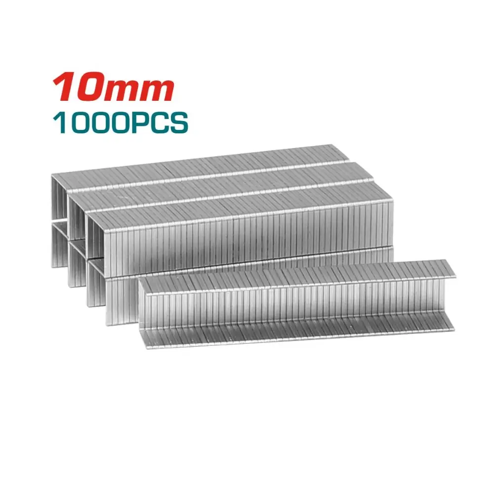 CAJA DE GRAPAS PARA TRABAJO PESADO 10 X 0.7 MM 1000 PZAS P/GRAPADORAS THT31141 REF. THT39101 MARCA TOTAL TOOLS