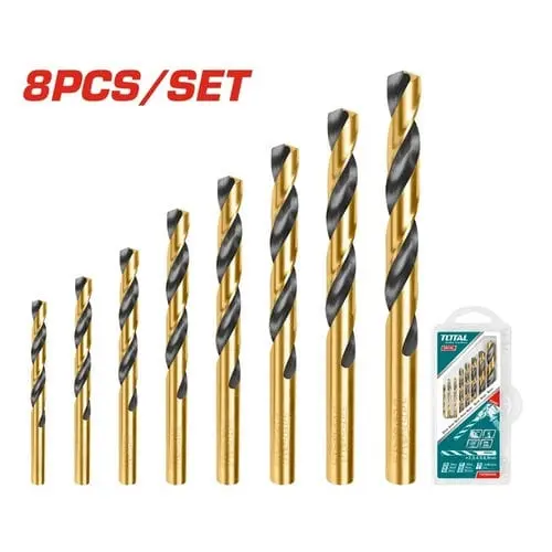 JUEGO BROCAS / MECHAS PARA TALADRO HSS 8 PZAS (5/64"- 5/16") PARA METAL REF. UTACSD0801 MARCA TOTAL TOOLS