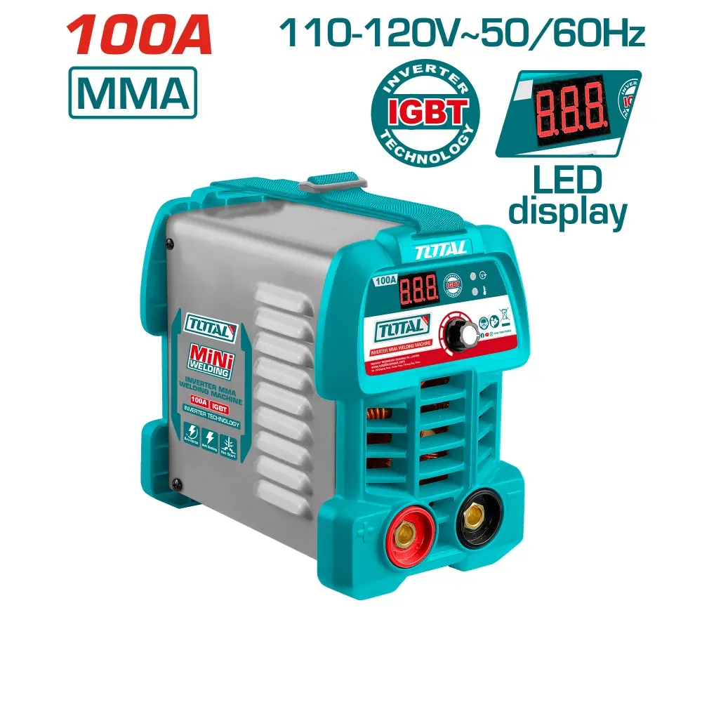MAQUINA DE SOLDAR INVERTER DC 100 AMP EN 110 - 120 V MONOFASICA MMA REF. UTW210049 TOTAL TOOLS