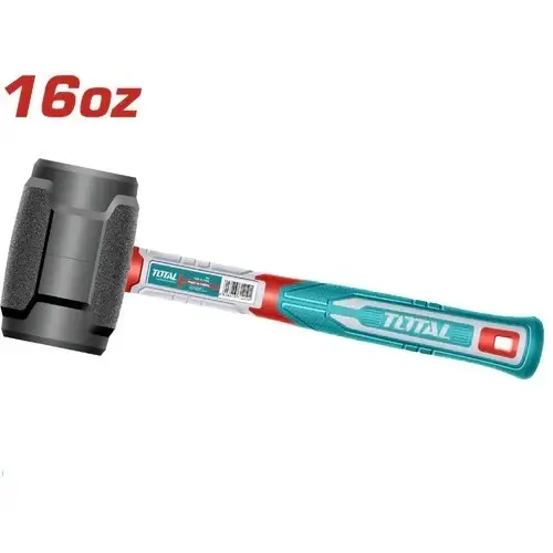 MARTILLO DE GOMA Y PLASTICO 16 OZ 450 GR MANGO FIBRA DE VIDRIO REF. THRUH6816 MARCA TOTAL TOOLS