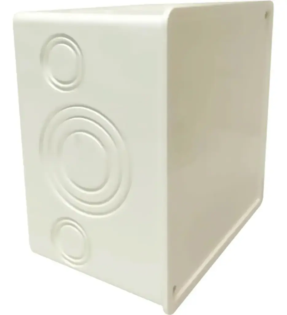 CAJA DE PASO PLASTICA CUADRADA 6" X 6" X 4" PARA INSTALACIONES EMPOTRADAS O SUPERFICIALES C/TAPA REF. 003969 / 4106075 MARCA FITCO