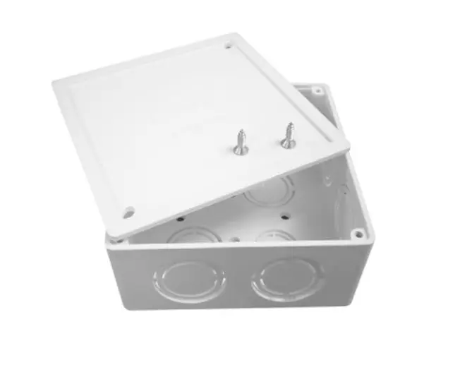 CAJA DE ELECTRICO REFORZADO PVC CON TAPA Y PREPONCHADO DE 5" X 5" X 2" P/ PARA INSTALACIONES EMPOTRADAS O SUPERFICIALES REF. 4106073 MARCA FITCO
