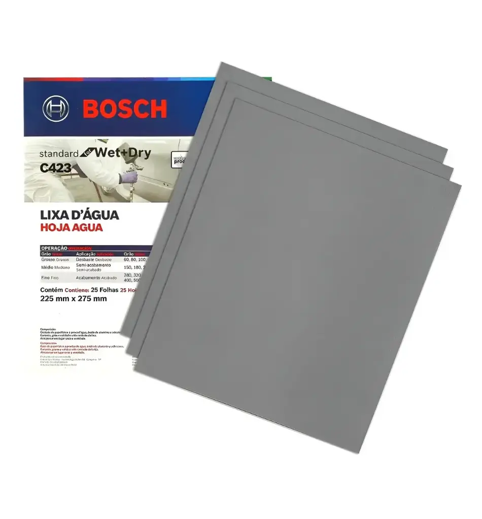 LIJA DE AGUA GRANO 600 9" X 11" UNIDAD REF. 9617085429 / 878871 MARCA BOSCH