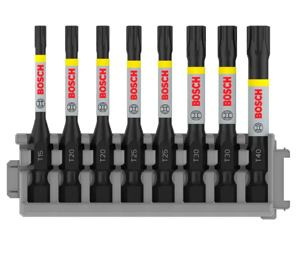 JUEGO BROCAS / MECHAS 55MM PARA TALADRO DE IMPACTO 8 PZAS ( T15- 2 T20- 2 T25- 2 T30- T40 ) REF. 2608522329 / 873616 MARCA BOSCH 