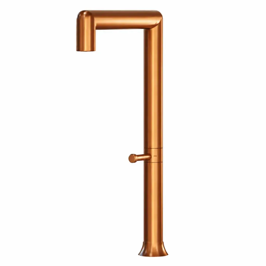 GRIFERIA MONOMANDO ALTO PARA FREGADERO SATINADA ROSE REF. GDF-0237 MARCA AQUAL