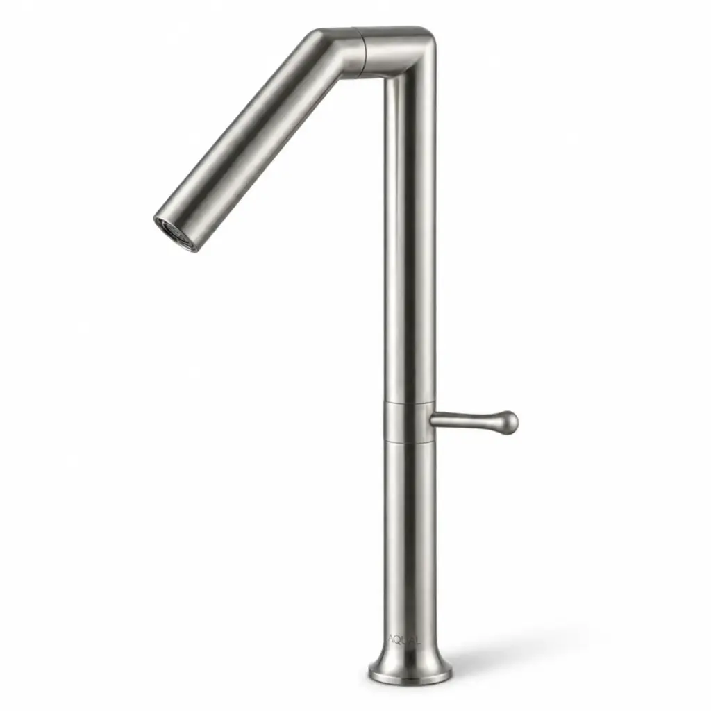 GRIFERIA FREGADERO MONOMANDO GIRATORIO SATINADA REF. GFS-0232 MARCA AQUAL