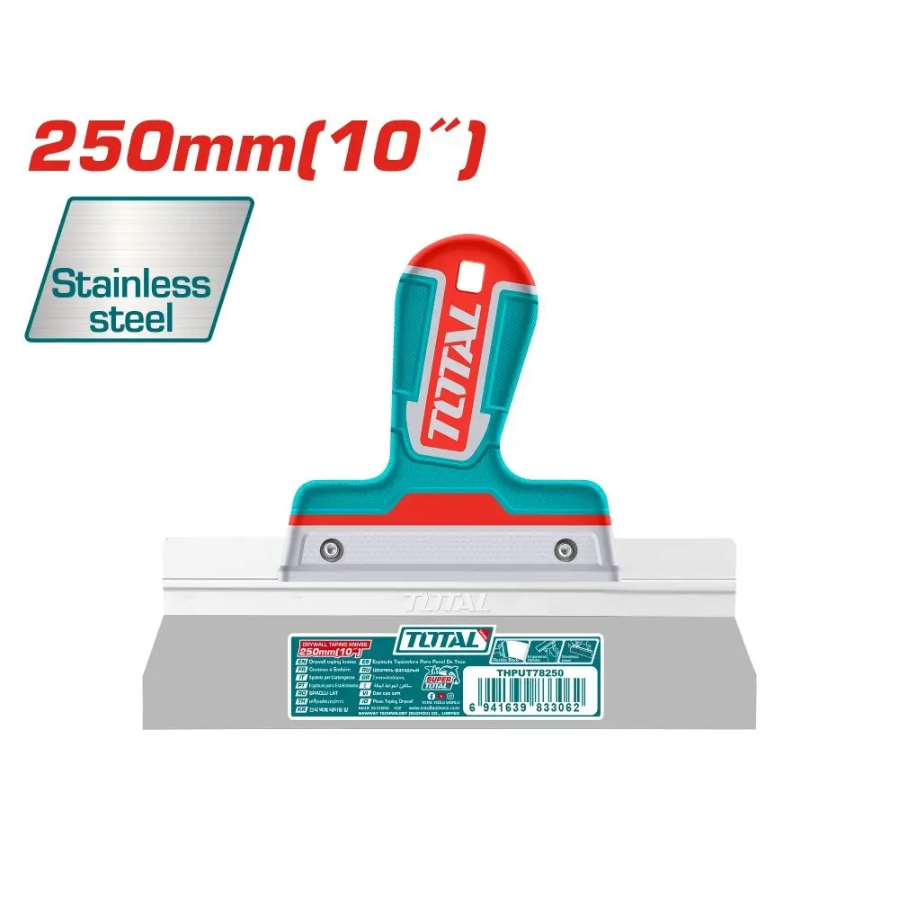 ESPATULA LISA PARA DRYWALL MANGO DE GOMA 10 " 250 MM REF. THPUT78250 MARCA TOTAL TOOLS 