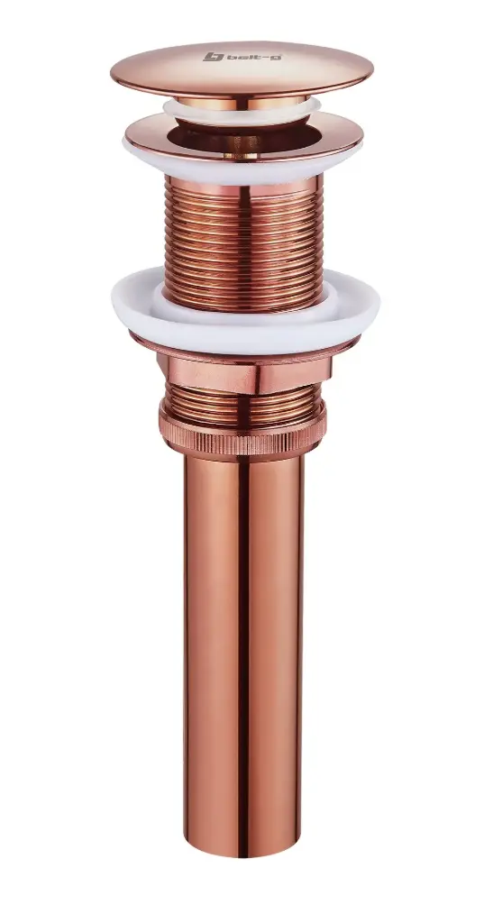 DESAGUE LAVAMANOS PUSH BUTTON MOD. HONGO ROSE GOLDEN / CEPILLADO / SATINADO ( SIN REBOSE ) REF. GRI-0864 MARCA BELT-G