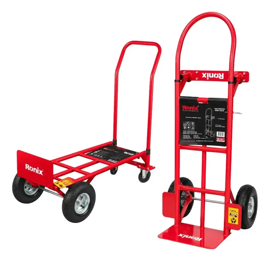 CARRETILLA / CARRUCHA CONVERTIBLE DOS POSICIONES EN ACERO 1.41 MTS 4 RUEDAS CAPACIDAD DE CARGA 270 KG REF. RH-9971 MARCA RONIX