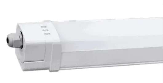 LAMPARA LED LINEAL TRI-POOF 40W 3CCT 124.5 X 5 X 5 CM 100-305V 5200LM IP65 C/SELECTOR COLOR BLANCO REF. LDO03 MARCA ILUMINAK 