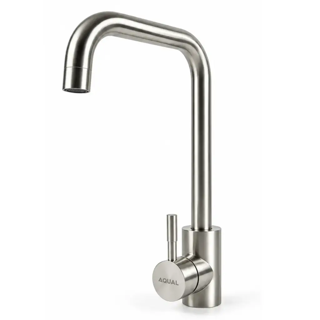 GRIFERIA FREGADERO MONOMANDO SATINADA REF. GFS-0034 MARCA AQUAL