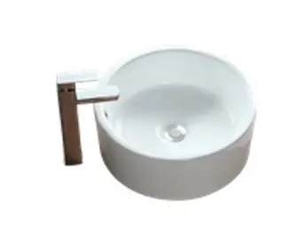 LAVAMANOS REDONDO DE SOBREPONER 41 CM X 41 CM X 15 CM COLOR BLANCO REF. B002 MARCA GLOBAL CERAMIC