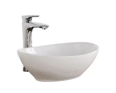 LAVAMANOS OVALADO DE SOBREPONER 40 CM X 33 CM X 14.5 CM COLOR BLANCO REF. B3097 MARCA GLOBAL CERAMIC