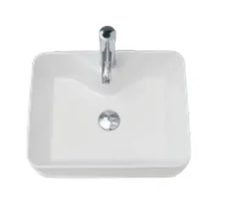LAVAMANOS CUADRADO DE SOBREPONER 48 CM X 37 CM X 13 CM COLOR BLANCO REF. B001 MARCA GLOBAL CERAMIC