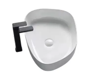 LAVAMANOS OVALADO DE SOBREPONER 55 CM X 42 CM X 14 CM COLOR BLANCO REF. B003 MARCA GLOBAL CERAMIC